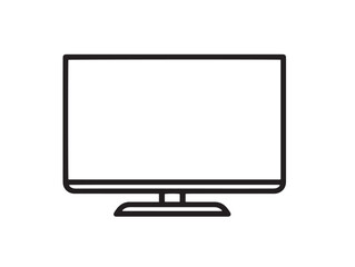 Futuristic QLED TV Line Art Vector Illustration