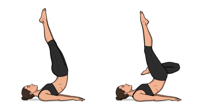 Pilates exercise routine woman demonstrating pilates roll over for core strengthening in fitness class promoting healthy lifestyle and flexible spine