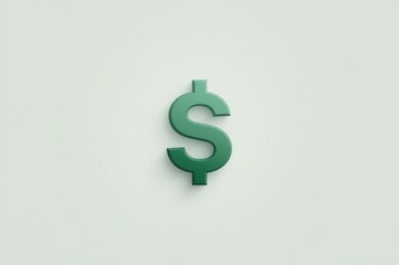 Obraz premium Green dollar sign, 3D, neutral background, finance concept