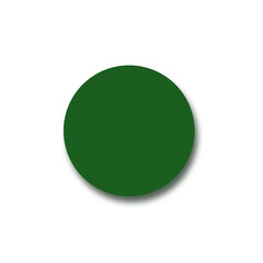 green button on transparent background. green circle with shadow. Round circle badge for mock