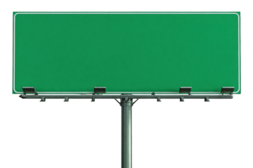 Empty green highway billboard