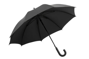 Dark umbrella open, angled view