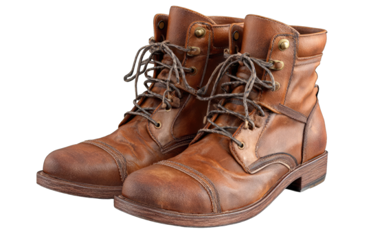 Pair of brown leather boots