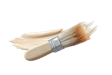 Light beige foundation make-up brush, angled stroke