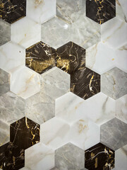 Luxury Hexagonal Marble Tiles Texture