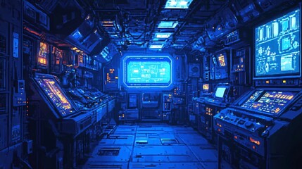 Futuristic Sci-Fi Command Center Interior Concept Design