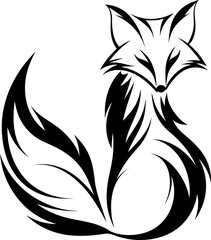 realistic image of on with fox design eps on white background