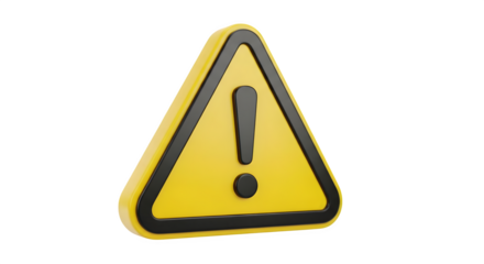 A yellow warning sign with exclamation point icon    .ai generative, transparent background, white background. isolated on white background, png, jpeg, jpg.