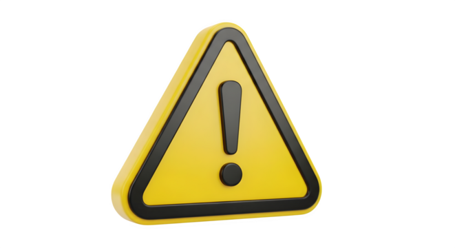 A yellow warning sign with exclamation point icon    .ai generative, transparent background, white background. isolated on white background, png, jpeg, jpg.