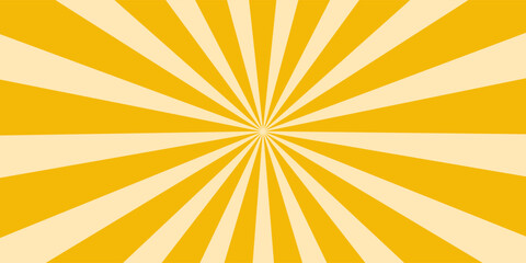 Summer sun horizontal background. Groovy sun with wavy rays. vector eps 10