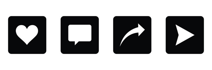 Instagram media icons. like, comment, share, save. web flat icon .Vector illustration . EPS 10 .