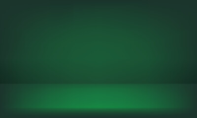 Background Dark green Wall Studio Room with Light space for selling products, backdrop, wallpaper, background, text. Vector illustration.