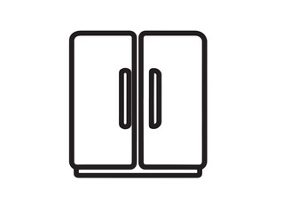 Stylish Side by Side Refrigerator Minimalist Line Art