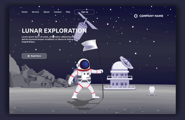 Lunar Exploration 2 Landing Page Illustration