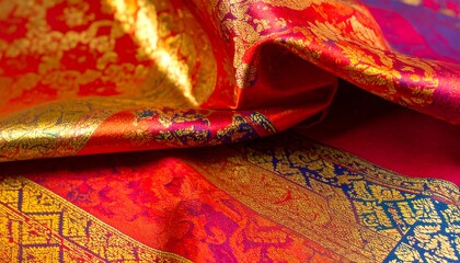 Close-up of rich, patterned fabric