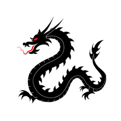 realistic Chinese dragon symbol on white background