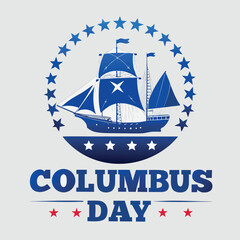 happy Columbus day greeting card with eps