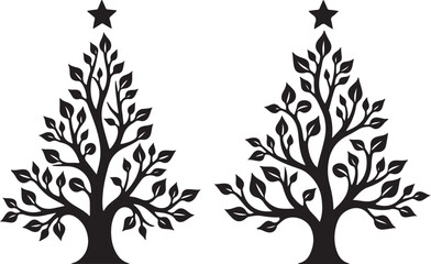 Fototapeta premium Xmas Tree & Earring Cut Files