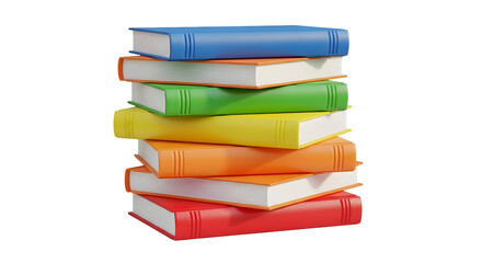 A stack of colorful books on a black background    .ai generative, transparent background, white background. isolated on white background, png, jpeg, jpg.