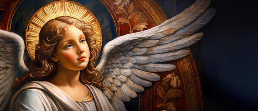 古い天使の絵画（an angel on an old painting）
