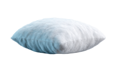 White pillow against black background