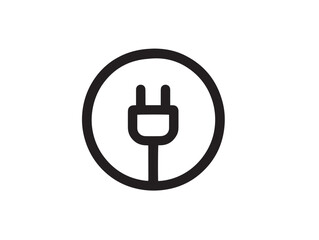 Modern Smart Plug Minimalist Line Art Vector Icon
