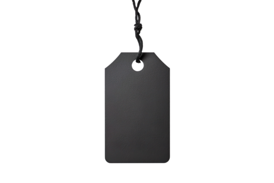 Blank Black Tag on a transparent background