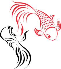 3d image of an goldfish eps on white background