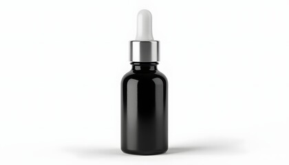 Elegant Black Glass Dropper Bottle Mockup for Essential Oils or Serum