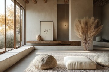 Minimalist Interior Design with Pampas Grass Decor