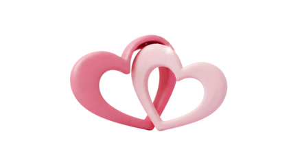 Two interlocking hearts on a black background view    .ai generative, transparent background, white background. isolated on white background, png, jpeg, jpg.