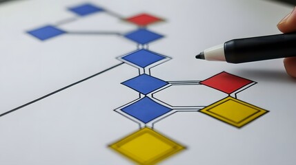 Abstract Colorful Network Diagram with Stylus Pen