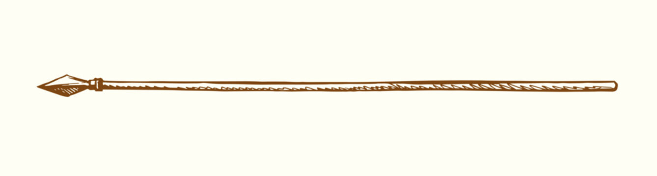 Vector drawing. Old big spear