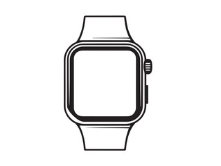 Elegant smartwatch icon with stylish minimalist vector artwork