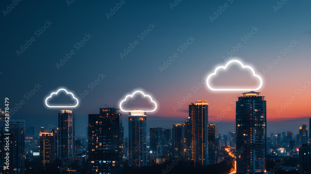 Poster exploring edge cloud computing innovations in modern urban environments digital art perspective