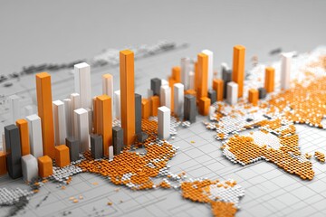 3D World Data Visualization Chart Generative AI