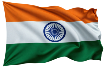 Indian flag waving, black background, patriotic image