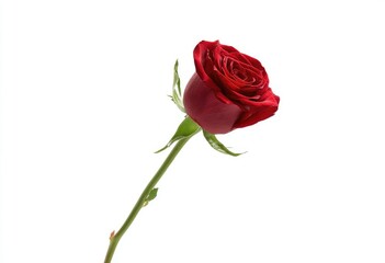 Fototapeta premium Single red rose, studio shot