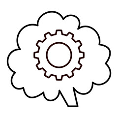 Outline Handdrawn Human Brain Anatomy Intelligence Education Element