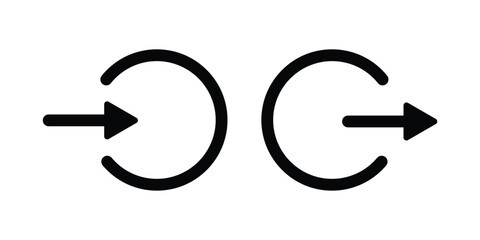login and logout icon with arrow symbol. Enter and exit vector flat symbols. App profile login vector button. join icon. Isolated on a white background. 