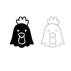 Farm Animal Vector Set – Silhouette and Outline Mix. Mixed Style Farm Animal Icons Collection. Livestock Animal Bundle – Outline and Black Silhouette. Farm Animal Vector Icons Pack.