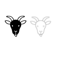 Farm Animal Vector Set – Silhouette and Outline Mix. Mixed Style Farm Animal Icons Collection. Livestock Animal Bundle – Outline and Black Silhouette. Farm Animal Vector Icons Pack.