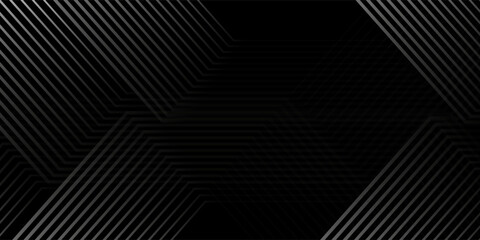 Naklejka premium Abstract black modern background with dynamic geometric shapes. Vector.