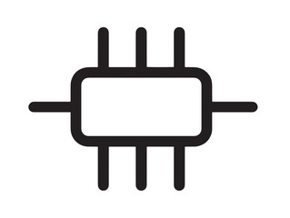 Sleek Transistor Icon with Contemporary Line Art Design