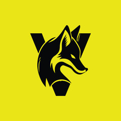 Letter V Fox Logo Vector | Animal Alphabet Monogram Design for Branding and Typography