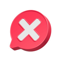 Fototapeta premium A glossy red circle with a white cross, a common icon for web design, symbolizing a cancel action