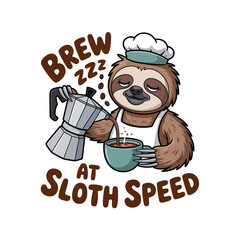 Sloth Pouring Coffee Brew At Sloth Speed brewing