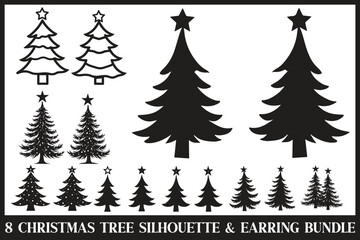 Fototapeta premium Festive Tree Earring Bundle