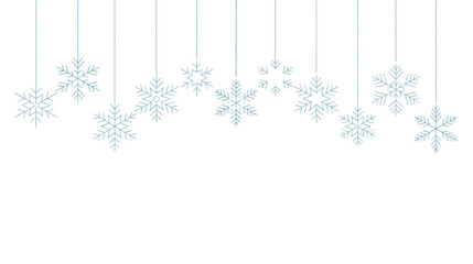 Obraz premium Hanging snowflakes decoration isolated on transparent background