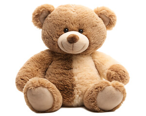 Two- Toned Brown Teddy Bear Toy Isolated on Transparent Background plush stuffed animal isolated on a transparent background